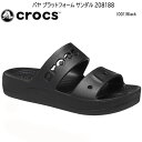 [クロックス] サンダル バヤ プラットフォーム サンダル 208188-001 ブラック 厚底 2ストラップ バックベルトなし 軽量 ユニセックスの商品画像