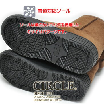 北海道 サークル CIRCLE レディース ウィンターブーツ JB13998 ファー ムートン 防寒 はっ水 雪道対応 ギザギザソール キャメルスウェード