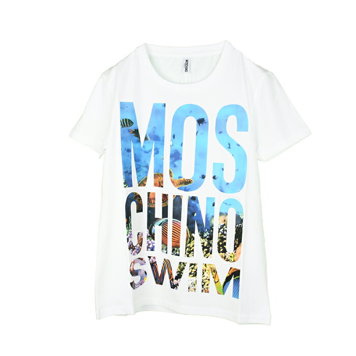 MOSCHINO モスキーノ SWIM レディース ホワイトロゴ半袖Tシャツ イタリア正規品 A1901 2116 0001 新品