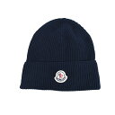 モンクレール 帽子 メンズ MONCLER モンクレール ネイビーコットンニットキャップ帽子 3B00044 M1367 イタリア正規品 新品