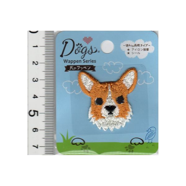 【P5倍★楽天イーグルス感謝祭】犬のワッペン コーギー シール アイロン両用タイプ DOG009 アップリケ ..