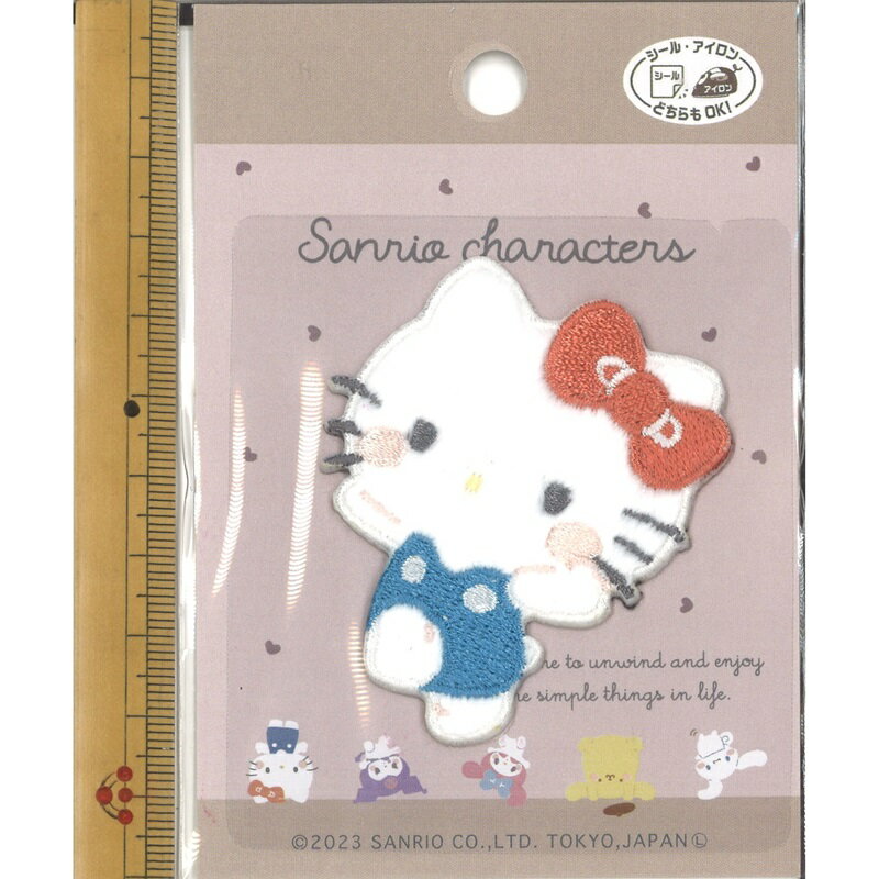 【P5倍★楽天イーグルス感謝祭】ハローキティ シール アイロン 両用タイプ ワッペン アップリケ むきゅ..