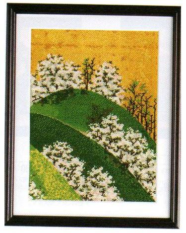 【P5倍★BLACK FRIDAY期間限定】クロスステッチ キット 上級者 「吉野山図屏風より」 渡辺始興作 7187(ベージュ) 刺しゅう 刺繍 キット ハンドメイド オリムパス Olympus