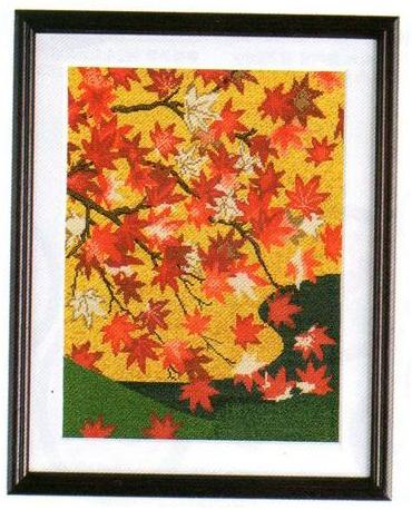 【P5倍★BLACK FRIDAY期間限定】クロスステッチ キット 上級者 「吉野龍田図屏風より」 狩野常信作 7189(ベージュ) 刺しゅう 刺繍 キット ハンドメイド オリムパス Olympus