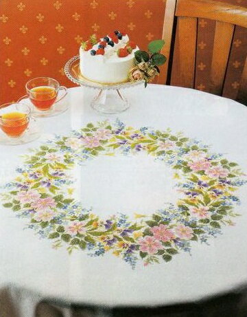 【P5倍★BLACK FRIDAY期間限定】クロスステッチ キット 上級者 オノエ・メグミ ワイルドローズのテーブ..