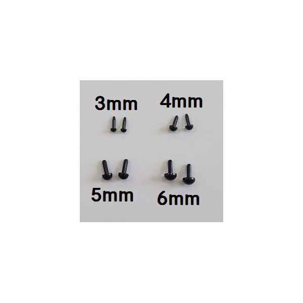 足付目玉ボタン(黒) 約100個入り 黒 足つき 足付 差し込み さしこみ 差し目 あみぐるみ 編みぐるみ ぬいぐるみ 縫いぐるみ マスコット 人形 アイ プラスチックアイ 手芸 手芸用品 3ミリ 4ミリ 5ミリ 6ミリ 3mm 4mm 5mm 6mm