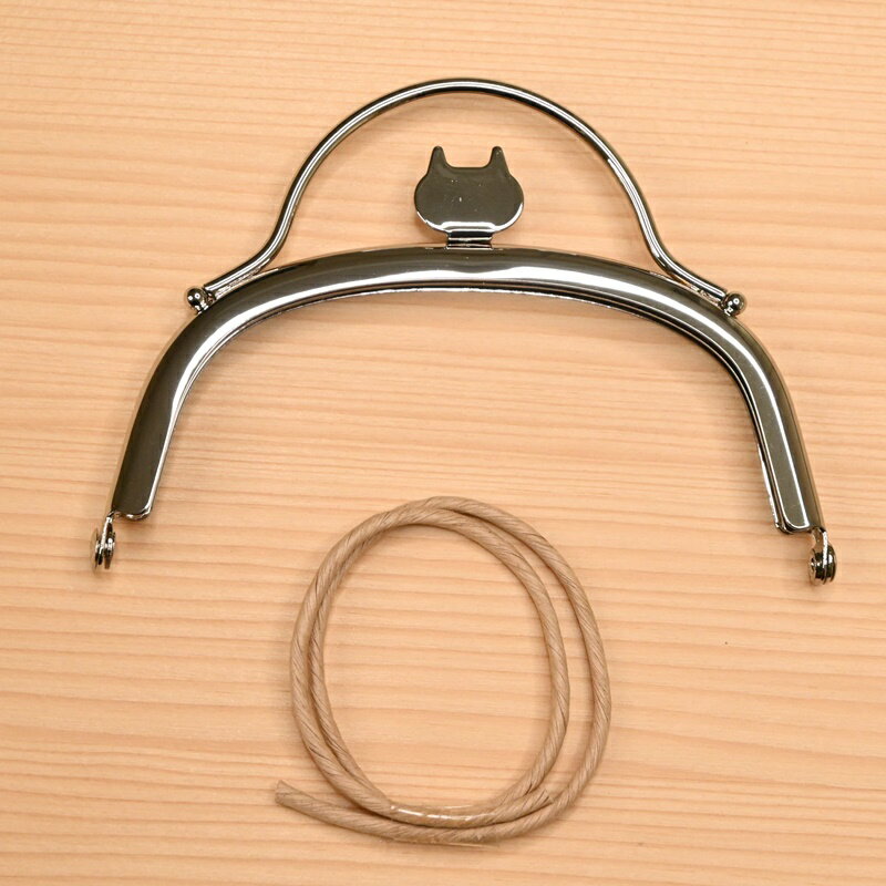 【スーパーセール10％OFF】押口 口金 金具 ネコ BK-1088S シルバー ねこの口金 手作り てづくり ねこ ..