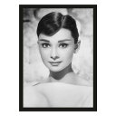 LIFEHACK/wom30 時代を超えて愛される女優、オードリー・ヘプバーンのモノクロ アートポスター A3 A4 アートプリント アートポスター モノクロ ...