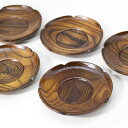 茶托 木製 梅型 5枚 漆塗り 漆器 茶