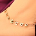 アンクレット ステンレス フラワー 花 かわいい 可愛い レディース ステンレスアンクレット つけっぱなし ピンクゴールド 大人 at006