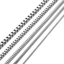 ステンレスチェーン チェーン メンズ レディース ステンレス ボックスチェーン ブロックチェーン シルバー cn010