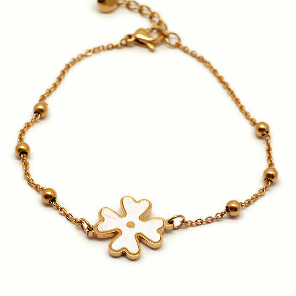 アンクレット レディース つけっぱなし クローバー 四つ葉 シェル 植物 きらきら ゴールド ビーチ オシャレ 上品 ブライダルジュエリー ファッション プレゼ...