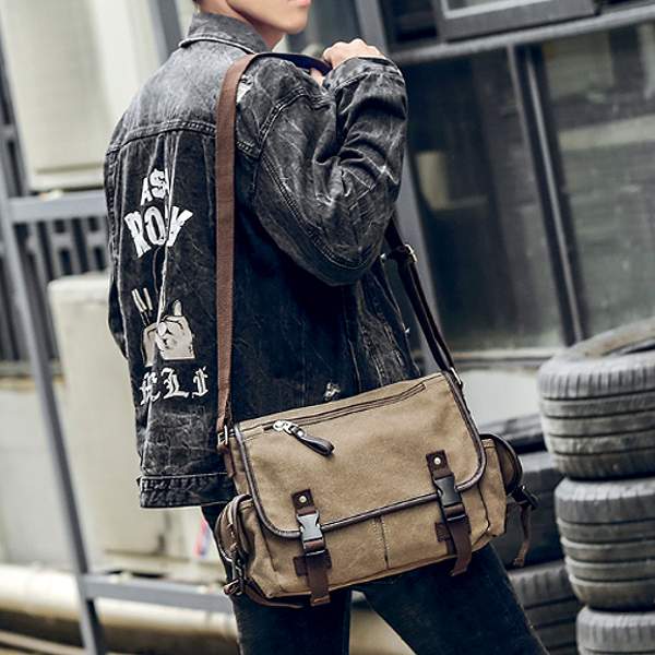 ショルダーバッグ メンズ レディース 斜めがけ 大容量 ショルダーバック ポケット多数 キャンバス カジュアル シンプル 通学 通勤 学生 bag084