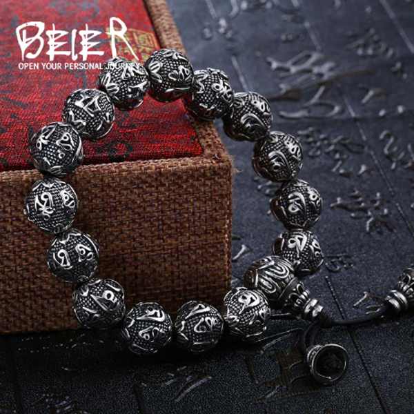 ブレスレット 太め メンズ シルバーブレスレット ステンレスブレスレット 極太 アレルギーに優しい ステンレスブレスレット アレルギーに優しい ステンレス 梵字 カッコイイ アメカジ ゴツイ系 重量感と高級感アリ kq2