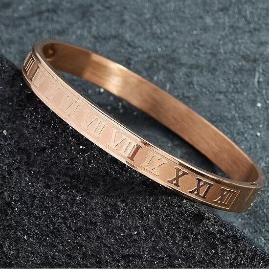 ブレスレット つけっぱなし ピンクゴールド レディース おしゃれ シンプル ステンレスブレスレット メ..