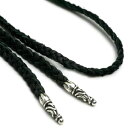 ネックレス レザーブレイド ボローチップ スクロール 革紐 鹿革 ペンダント シルバー925 メンズ レディース ディアスキン 安心の日本製 ch801