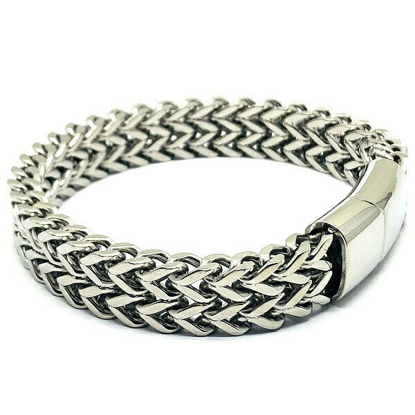 ダブル 喜平 ブレスレット 幅12mm 銀色 黒色 ステンレス メンズ ブレス シルバー色 ブラック色 aaa ka-sb441