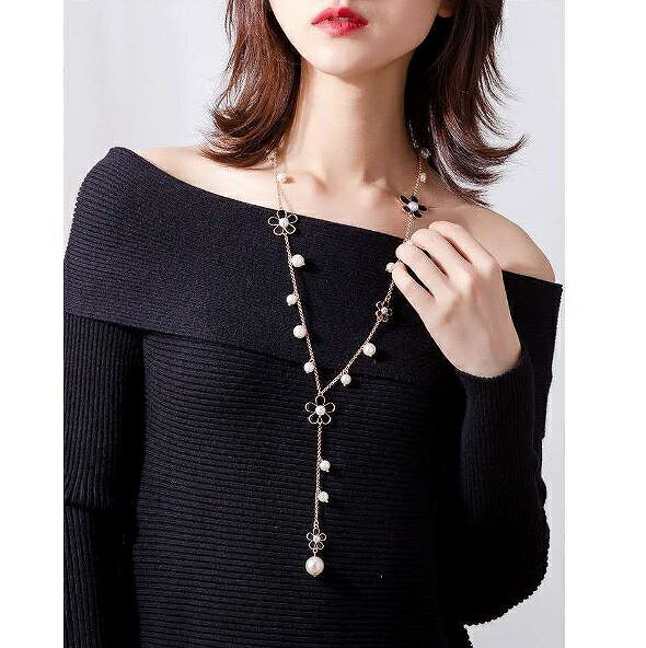 パール ロングネックレス ネックレス レディース シンプル パールネックレス シルバー ゴールド ラリエットネックレス ロングペンダント ラリエット 結婚式 卒...