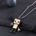 ロボット ネックレス アクセサリー ロングネックレス かわいい アンティーク メンズ レディース ロボットネックレス ロボットペンダント チェーンは1cm単位で調整致します pt078