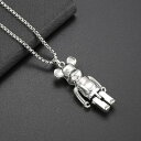 ネックレス レディース メンズ かわいい 可愛い シルバーネックレス くま クマ ペンダント チェーン チェーンは1cm単位で調整致します pt081