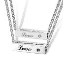 ペアネックレス シンプル おしゃれ ペア ネックレス ステンレスネックレス シルバー チェーンの長さ調節可能 アレルギーに優しい ppt008