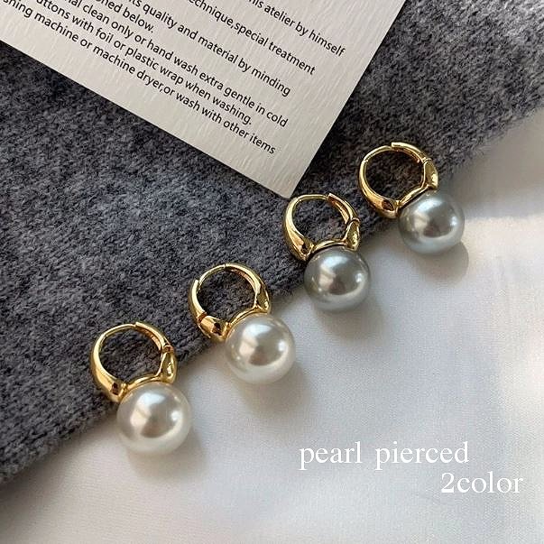 パール ピアス レディース ゴールド パールピアス リングピアス フープピアス 大人 大きめ 冠婚葬祭 入学式 結婚式 パーティー 全2色 ps032