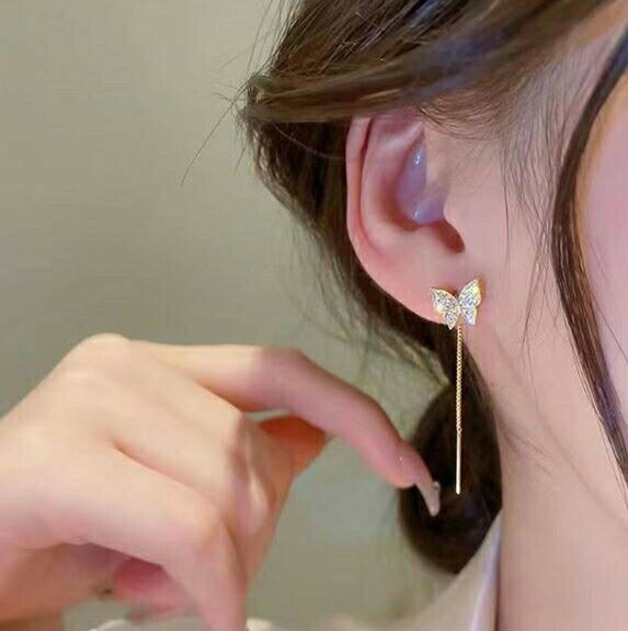 ピアス ゴールド 蝶 アゲハ ロングピアス ロング ピアス キュービックジルコニア シルバー ピアス レディース チェーン ピアス アゲハ 蝶 キュービックジルコニア pscc026