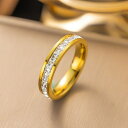 アレルギー対応 ゴールドリング 指輪 キュービックジルコニア フル リング 幅3mm シンプル ステンレスリング ペアリング 甲丸リング エタニティリング 大き...