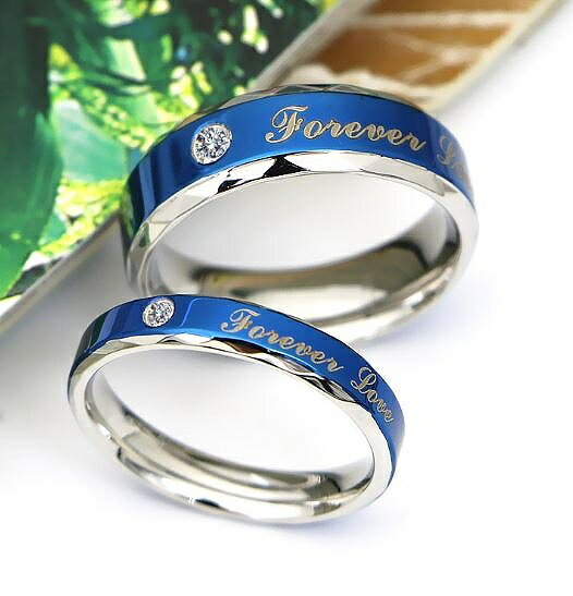 リング ステンレス ステンレスリング シンプル ペア リング ブルー リング アレルギーに優しい 大きいサイズ取り扱い中 as3