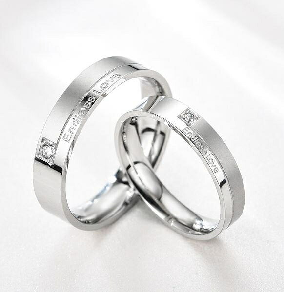 カップル ペアリング ペア リング ステンレス ステンレスリング お揃い 結婚指輪 マリッジリング 婚約指輪 シンプルリング シルバー ステンレス キュービック...
