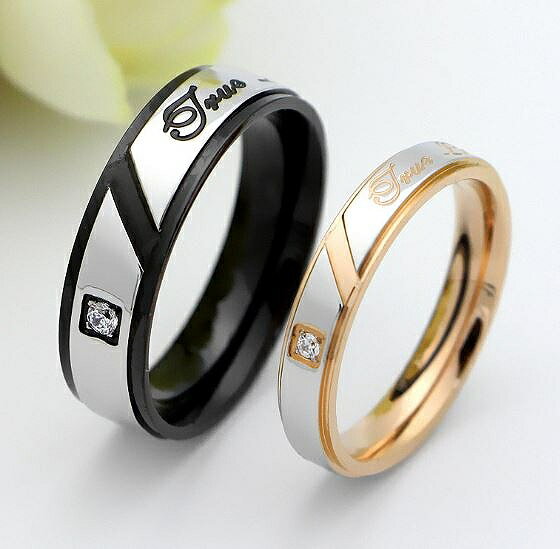 ペアリング シンプル ステンレスリング ステンレス リング ペア シルバー ピンクゴールド ブラック キュービックジルコニア 単品購入可能 pg003