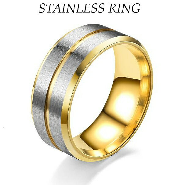 ゴールド リング ステンレスリング メンズ レディース 指輪 金属アレルギー ゴールドリング シルバー シルバーリング 太め ステンレス ペアリング 小さいサイズ 大きいサイズ取り扱い中 yd2
