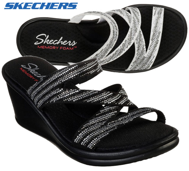 【送料無料(沖縄、離島除く)】 スケッチャーズ SKECHERS 32925 RUMBLERS-MEGA FLASH ウエッジサンダル レディース 婦人 BKSL ブラック/シルバー WSL ホワイト/シルバー 靴のサムネイル