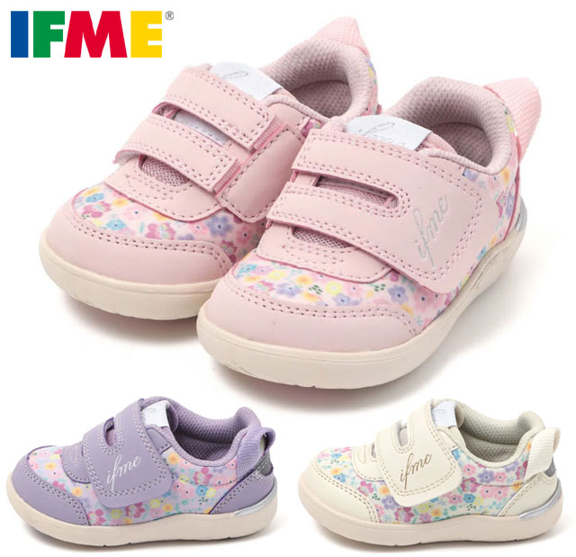 【送料無料(沖縄、離島除く)】 イフミー 20-5822 IFME CALIN ベビースニーカー ベビーシューズ ファーストシューズ 花柄 面ファスナー 洗える...
