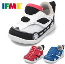 【送料無料(沖縄、離島除く)】 イフミー 20-5803 IFME ベビースニーカー ベビーシューズ ファーストシューズ はたらくのりもの パトカー 消防車 パッカー車 軽量 面ファスナー 洗えるインソール 洗える中敷き 通園 履きやすい 子供 赤ちゃん 靴 ホワイト レッド ブルー