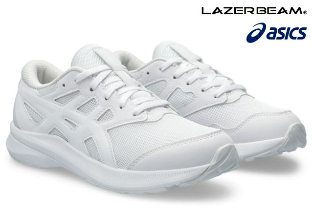 【送料無料(北海道 沖縄除く)】 アシックス asics レーザービーム 1154A175 LAZERBEAM JJ キッズスニーカー ランニングシューズ スクールスニーカー 白靴 運動靴 白底 通学 部活 消臭 防臭 洗えるソール 子供 靴 100 ホワイト/ホワイト