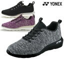 【送料無料(沖縄 離島除く)】 ヨネックス YONEX L01Y パワークッション スニーカー ウォーキングシューズ ウォーキングスニーカー 運動靴 3.5E 幅広 軽量 サイドファスナー 軽い 履きやすい 歩きやすい 柔らかい レディース 婦人 靴 ダークグレー パープル ブラック