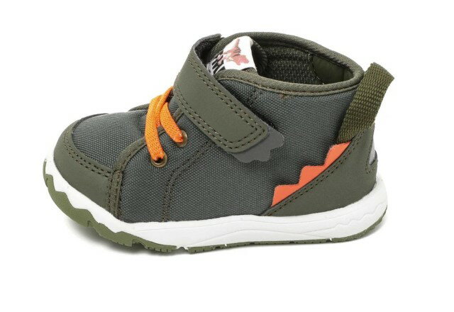 【送料無料(北海道、沖縄除く)】 イフミー 20-4808 IFME ベビースニーカー ベビーシューズ ファーストシューズ 運動靴 恐竜ちゃん ミッドカット 面ファスナー 洗えるインソール 洗える中敷き 通園 幼稚園 保育園 履きやすい 歩きやすい 赤ちゃん 子供 靴 グリーン ベージュ 3