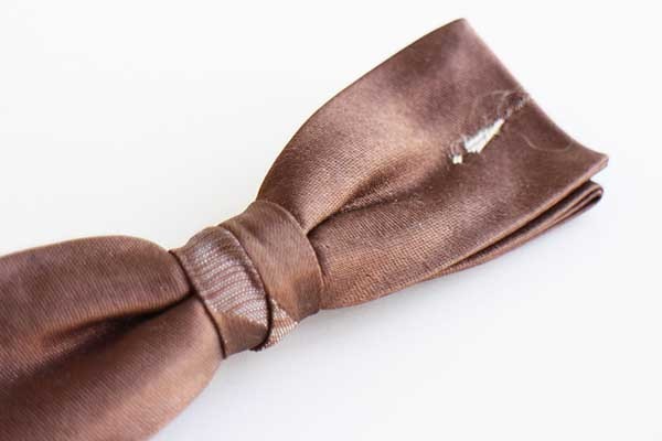 ビンテージ 刺繍入り クリップ式 蝶ネクタイ★C【中古】