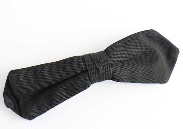 ビンテージ 無地 クリップ式 蝶ネクタイ 黒★17【中古】
