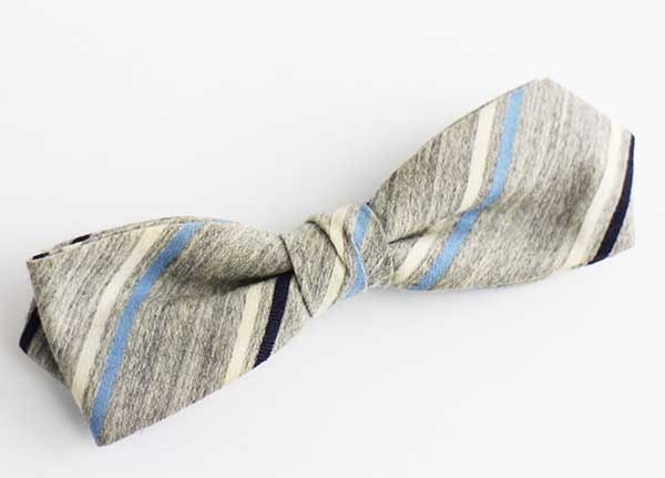 ビンテージ ストライプ クリップ式 蝶ネクタイ★05【中古】