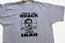 デッドストック★80s USA製 WHACK THE QUACK FROM IRAQ サダム フセイン Tシャツ 杢グレー L