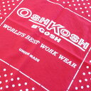 80s USA製 OSHKOSH B'GOSH ドット柄 コットン バンダナ 赤★01【中古】 1