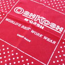 80s USA製 OSHKOSH B'GOSH ドット柄 コットン バンダナ 赤★04【メンズ】【レディース】【ビンテージ】【オールド】【ハンカチ】【ワーク】【ポルカ】【水玉模様】【レッド】【UNION MADE】【70s】【雑貨】【アメリカ】【古着】【中古】