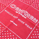70s OSHKOSH B'GOSH ドット柄 コットン バンダナ 赤★11【中古】