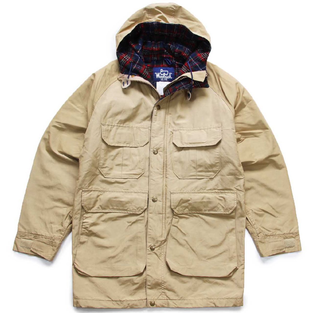 Rakuten - 80s USA製 Woolrichウールリッチ タータンチェック ウールライナー マウンテンパーカー タン S【中古】