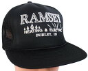 デッドストック★90s RAMSEY HEATING & ELECTRIC フロッキープリント メッシュキャップ 黒【中古】