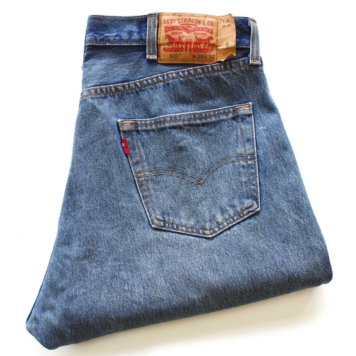 Levi'sリーバイス 501 デニムパンツ ヒゲ W38★SDP4175【中古】