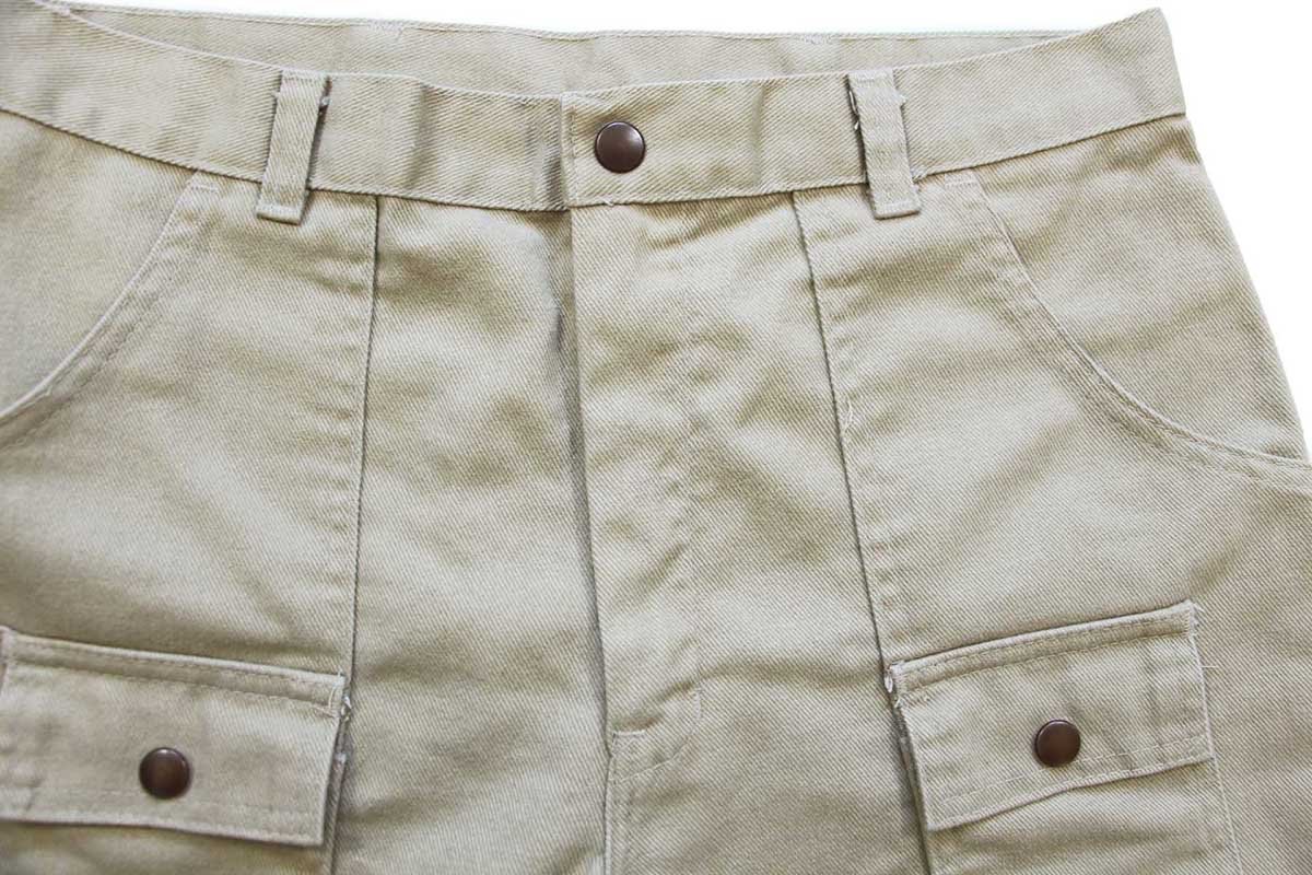80s USA製 ACTIVEWEAR ブッシュ ショートパンツ カーキ 32★ショーツ【中古】