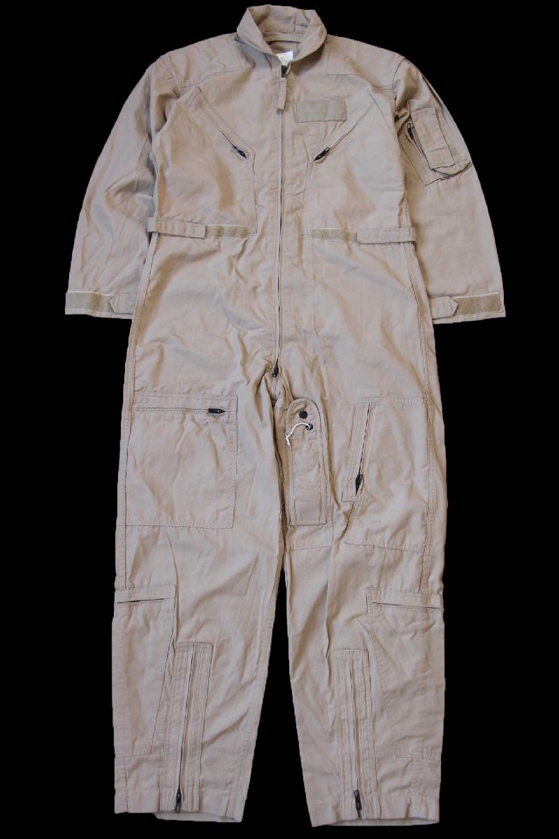 12 米軍 CWU-27/P カバーオール NOMEX フライトスーツ タン 42R★つなぎ【中古】